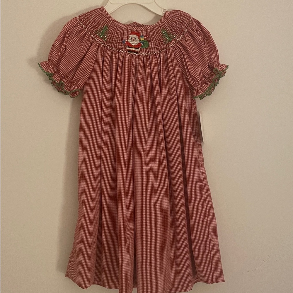 Petit Bebe Smocked Christmas Dress